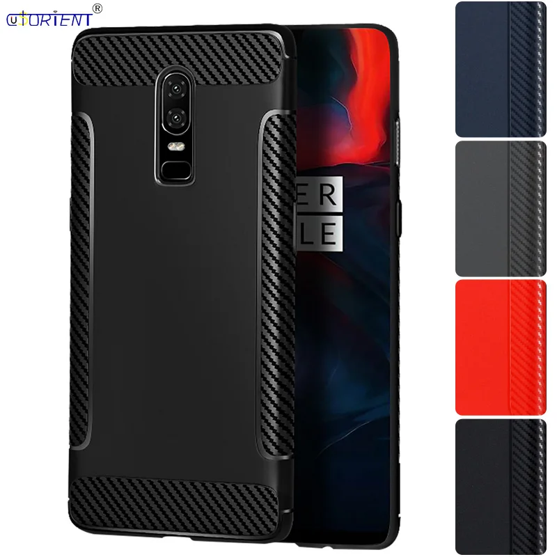 cheap Silicone Case for OnePlus 6 A6000 A6003 OnePlus6 Carbon Fiber Phone Cover for One 1 Plus 1Plus 6 A 6003 6000 Soft TPU Case Funda
