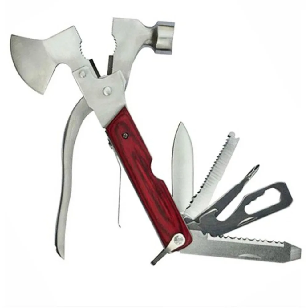 A Set Stainless Multi Function Folding Hammer Axe Pliers Knife