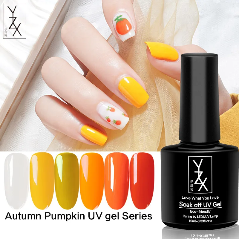 

YZX 6 Bottle Autumn Pumpkin UV Nail Gel Series 10Ml Gel Lak Vegetable Yellow Pure Colors Gel Clear Soak Off Top Coat Lacquer