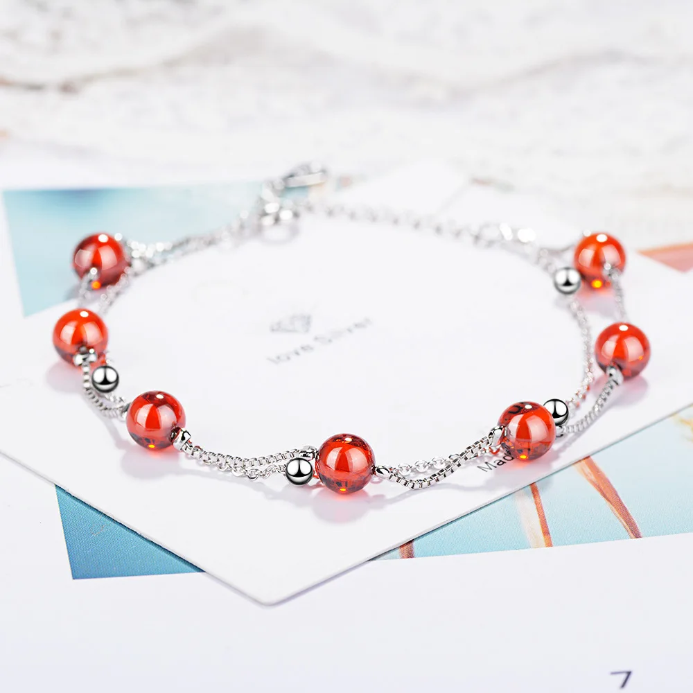 Garnet 925 silver women bracelets (9)