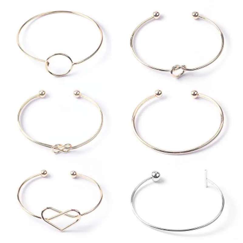 

2019 New Fashion Men Women Stainless Steel Screw Nail Love Knot Bracelet Bangle open Wristband Gifts Jewelry Accessories Charm