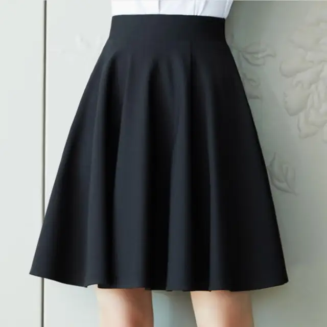 black and white knee length skirt