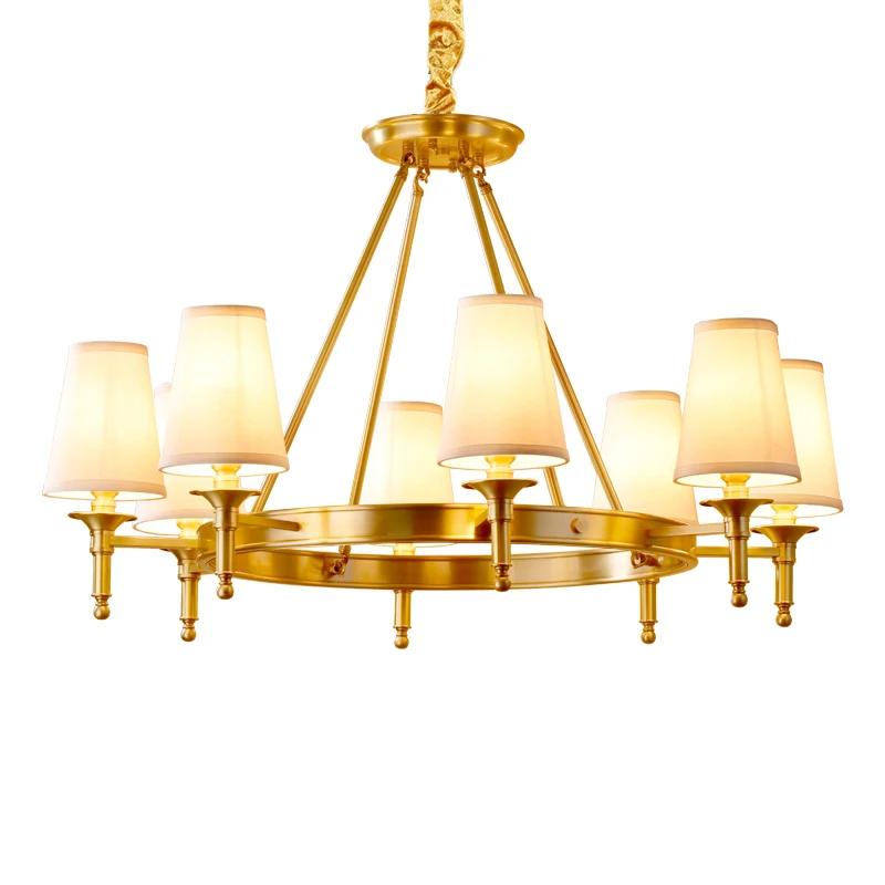 

American style 8 Arm LED chandelier light European style antique copper light warm white 8PCS E14 lamp 3W led lamp by EXPRESS