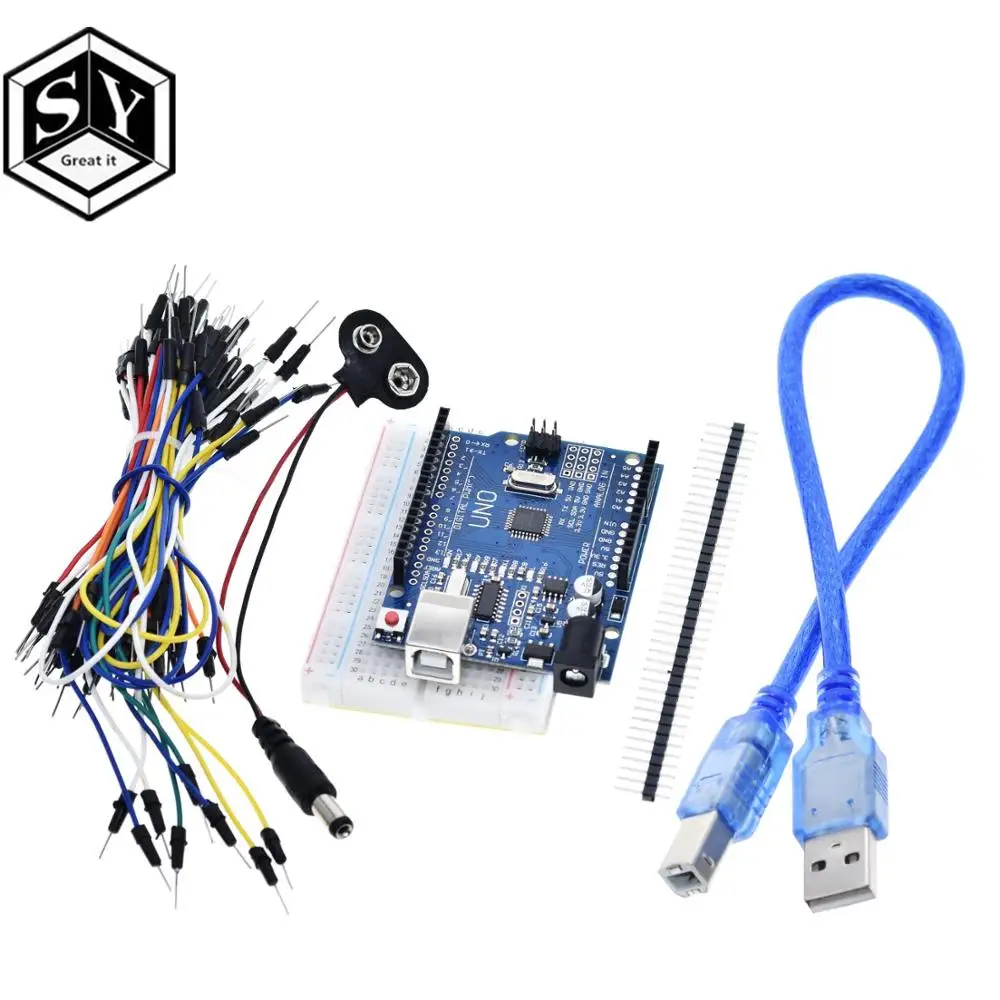 Стартовый комплект для arduino nano Uno R3 набор из 5 предметов макетная плата джампер