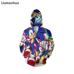 Liumaohua бренд 3D во всем напечатаны Zippper карманы толстовки Hipster повседневное уличная джемпер Топы корректирующие