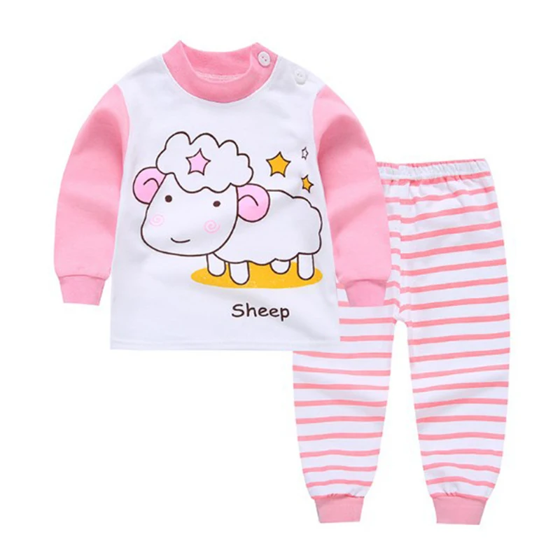 

2pcs Kids Baby Boys Girls Clothes Top+Pants Cotton Baby Pajamas Sleepwear