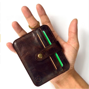 

100% Genuine Leather Small Mini Ultra-thin Wallets men Compact wallet Handmade wallet Cowhide Card Holder Short Design purse New