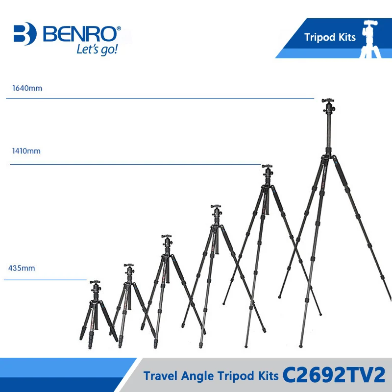 

Professional Carbon Fiber Benro C2692TV2 Tripod For Camera Flexible Monopod V2 Tripod Ball head 5 Joins EU duty free