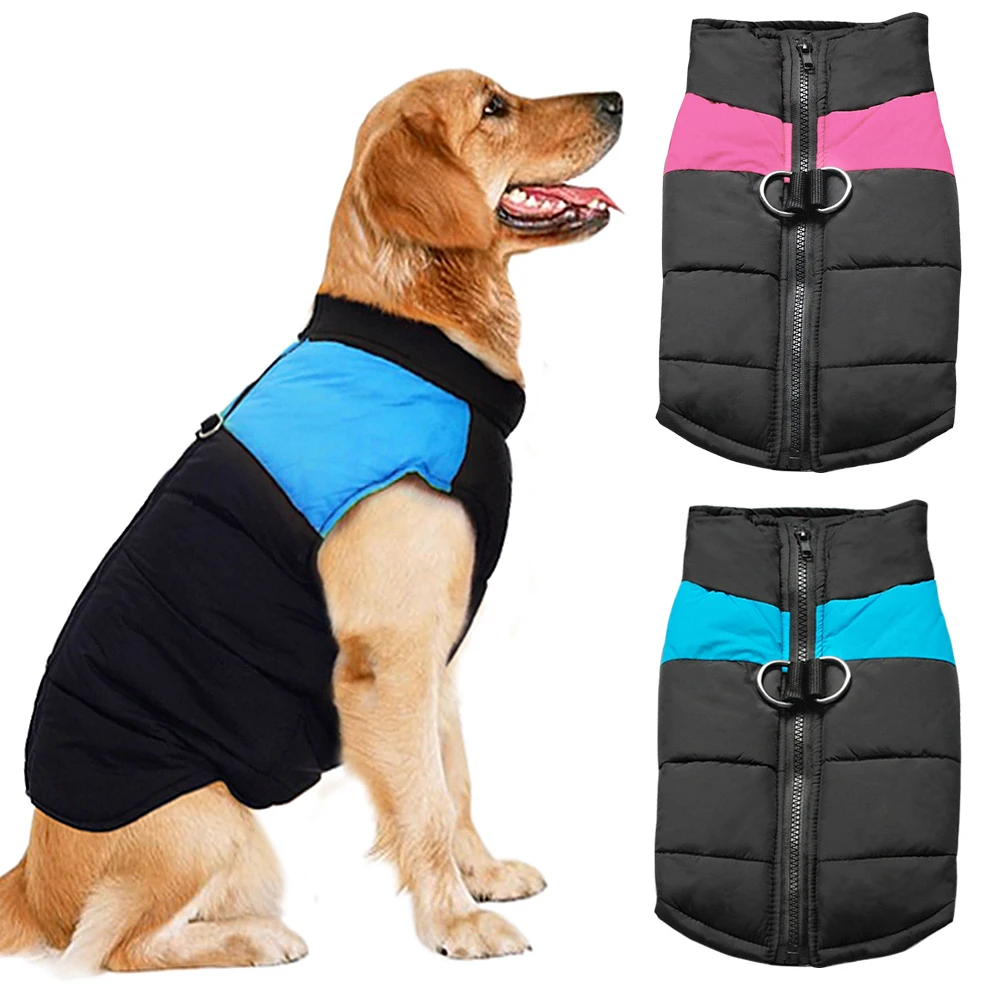 Dog Clothes For Large Big Dog Winter Coat Jacket Dogs Vest Pet Clothing Winterproof XXL 7XL Pink