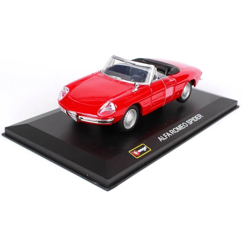 Мужские модели автомобилей Bburago винтажные для alfa romeo spider красные белые 43211| |