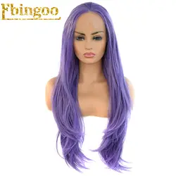 Ebingoo длинные естественная волна фиолетовый синтетический синтетические волосы на кружеве парик 26 дюймов высокое температура волокно Perruque