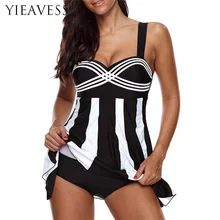 2 шт. танкини плюс Размеры купальный костюм 5XL свободные купальник Для женщин Бикини раздельные талии Купальщица Push Up Мягкий провода купальники