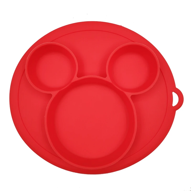 Baby Safe Silicone Dining Plate BPA Free Solid Children Dishes Suction Baby Training Tableware Cute Cartoon Kids Feeding Bowls