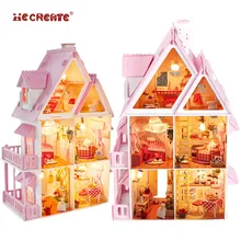Мебель для девочек DIY Миниатюрный Кукольный дом 3D деревянные кукольные домики миниатюрный кукольный домик игрушки для детей комплект мебели