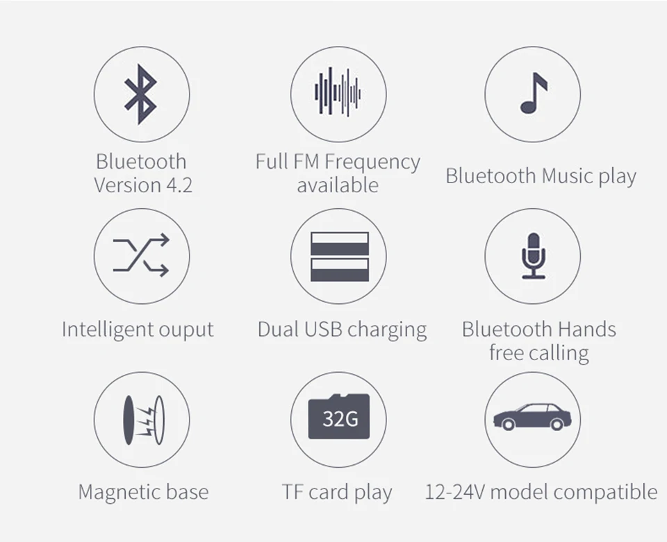 Автомобильный комплект ALLSOME Hands-free, fm-передатчик Bluetooth, Автомобильный MP3-плеер, поддержка карт TF, музыкальный аудиомодулятор, автомобильные аксессуары