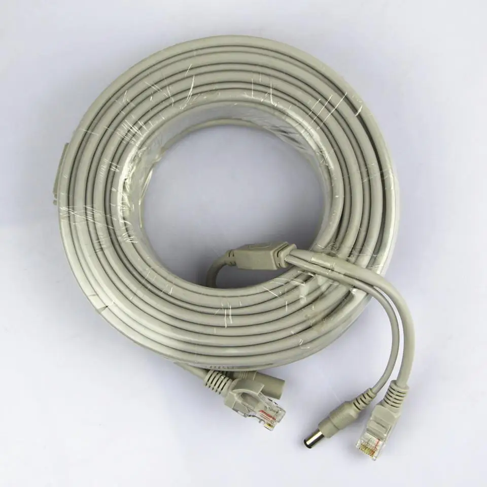 Hiseeu сетевой кабель питания 10 м RJ45 Ethernet порт 2 в 1 источник питания и Сетевой удлинитель ip-камера линия CCTV система LAN