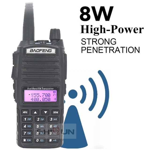 2 pezzi UV-82 8W walkie-talkie opzionale 5W Baofeng Radio UV82 Dual PTT Radio bidirezionale Dual Band UHF VHF Radio 10 KM Baofeng UV-82 HP 6