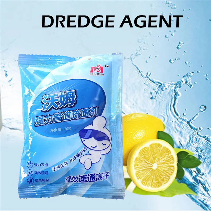 

New 50g/bag strong pipe dredging agent kitchen toilet sewer dredging agent deodorizing block toilet Drain Cleaner Dropship