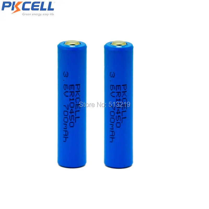 

2PCS PKCELL AAA 3.6V lithium battery ER10450 primary batteries 700mah Li-SCLO2 batteries Superior R03P LR03 for counter meter