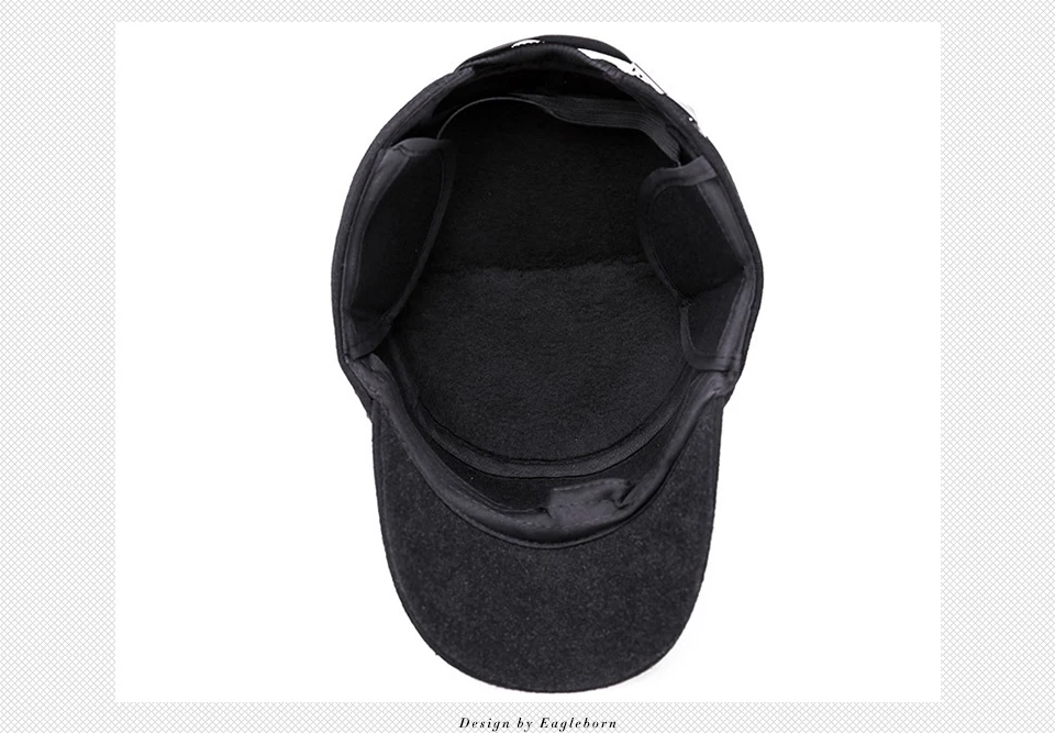 EAGLEBORN зимняя теплая военная шапка с ушами, мужская Кепка, Черная кепка для папы, плоская кепка s, 2 цвета