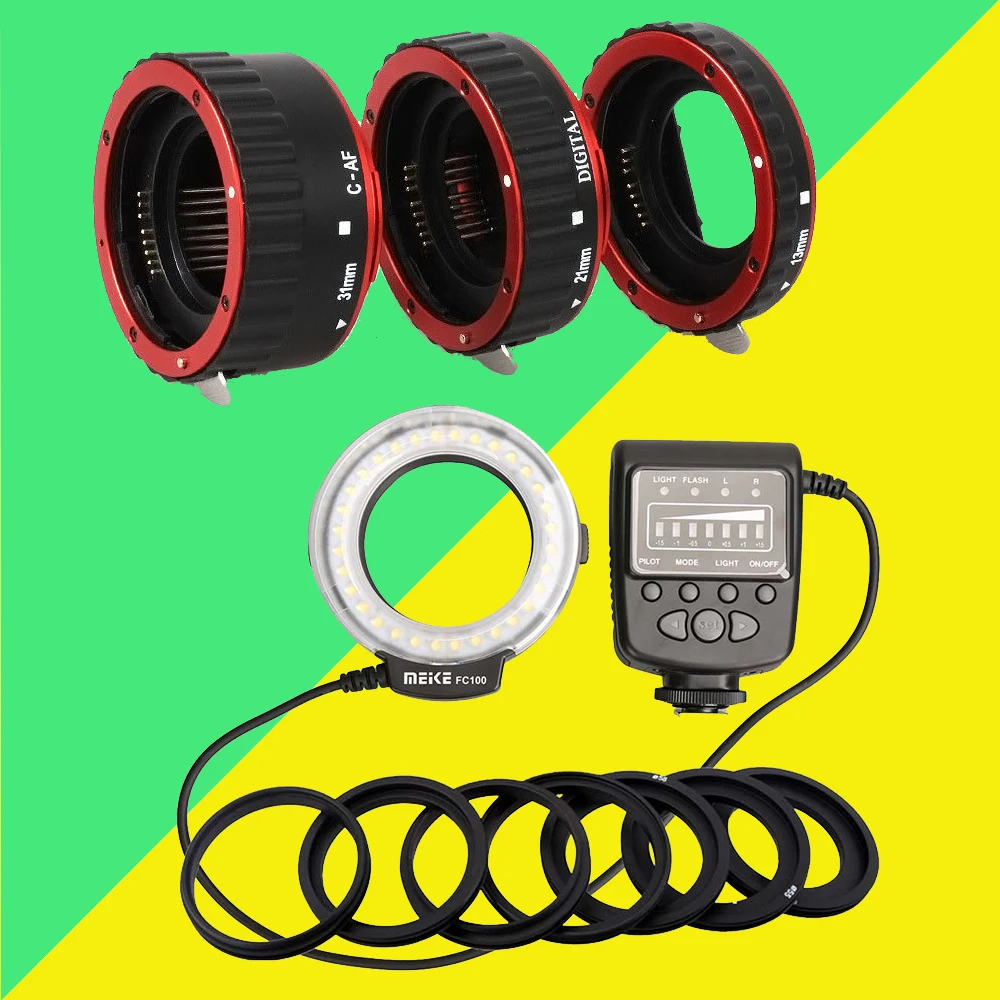 For Canon Camera Macro Ring Flash Meike FC100 FC 100 + Auto Focus AF