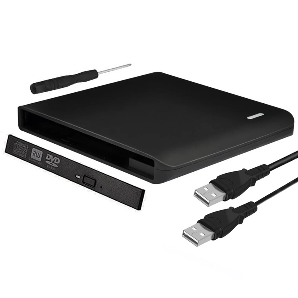 12 7 мм USB 2 0 DVD привод Внешние оптические диски Корпус SATA к внешний корпус для