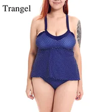 Trangel брендовые бикини для женщин плюс размер купальники для женщин купальник со средней посадкой костюм, купальник для девочек белый горошек юбка танкини набор 4XL