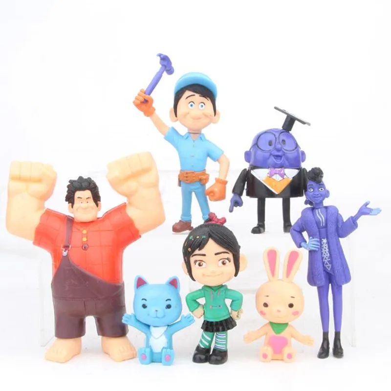 

7pcs/set Wreck-It Ralph 2 Breaks the Internet Figure Toy Dolls Vanellope Von Schweetz PVC Action Figure Toys Christmas Gift