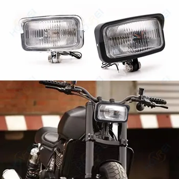 

universal 55W retro Motorcycle Square headlight Cafe Racer front headlamp For Harley Honda Yamaha