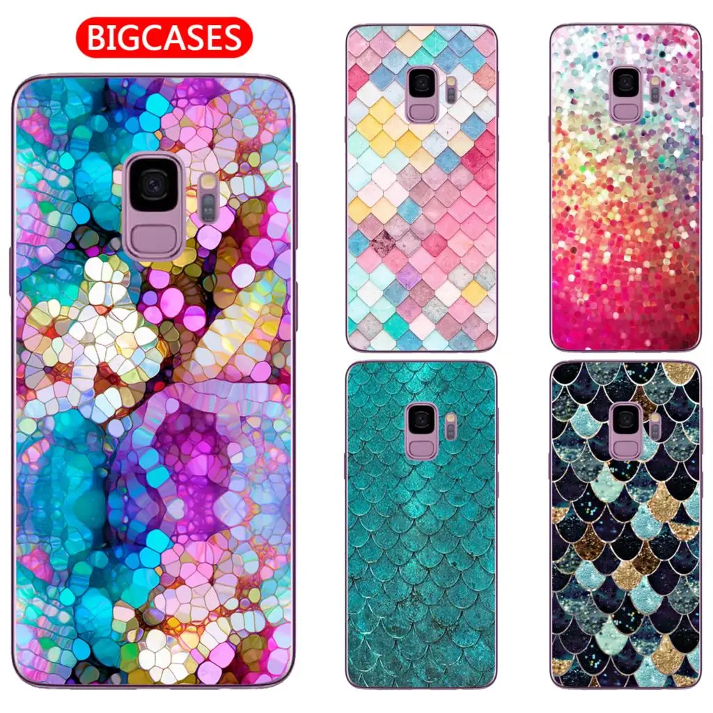 For Samsung Galaxy S9 Case Cover 5.8&quot Soft TPU Silicone Popular Cute Happy Color Fish Scale Flower Pattern Painted Phone |