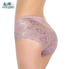Women underwear Sexy panties Lace woman crotchless culotte femme knickers antibacterial fiber soft transparent cueca briefs
