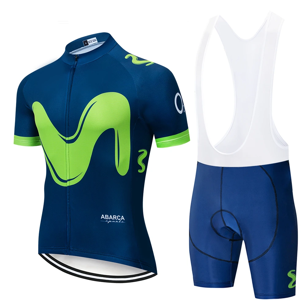 Movistar compridas Camisa de ciclismo jardineiras ciclismo terno bicicleta MTB bicicleta униформа из Джерси dos homens roupas - Цвет: Cycling set