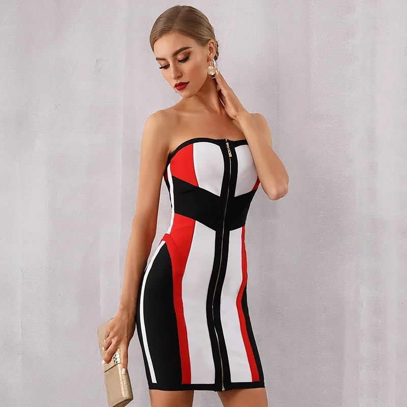 De Mujeres Cuello Barra Cremallera Bodycon Diseño 2019 Ropa Fiesta Hl Vestido Con Jzayv Oficial Vendaje waUqwX8x