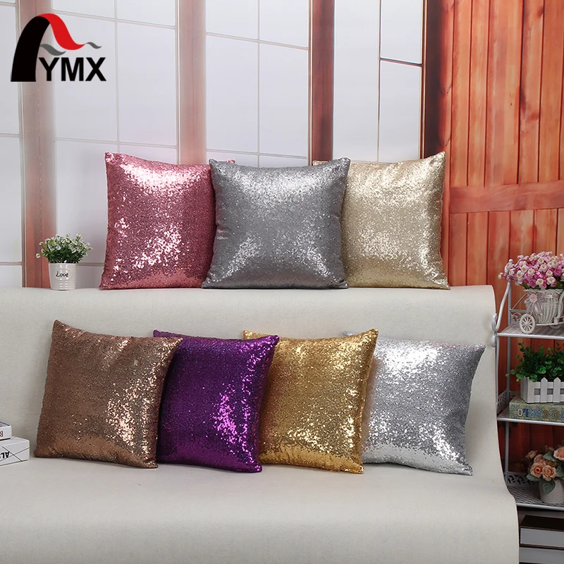 

Wholesale Cushion Cover Glitter Sequin Throw Pillow Cases Cafe Cushion Covers Car Seat capa poszewki na poduszki dekoracyjne Hot