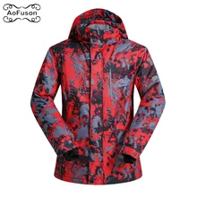 Лыжный костюм, мужская куртка с капюшоном, зимняя, для улицы, Спортивная, водонепроницаемая, ветрозащитная, толстая, теплая, для катания на лыжах, кемпинга, сноуборде, куртка