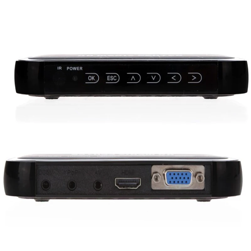 ЕС Plug Full Hd 1080P медиаплеер центр Мультимедиа Видео плеер с Hdmi Vga Av Usb Sd/Mmc Порт дистанционного управления Ypbpr кабель