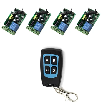 

Good Quality 85V 110V 120V 220V 250V AC 1CH 10A RF Wireless Remote Control Switch System 4 *Receiver +1 * Transmitter Waterproof