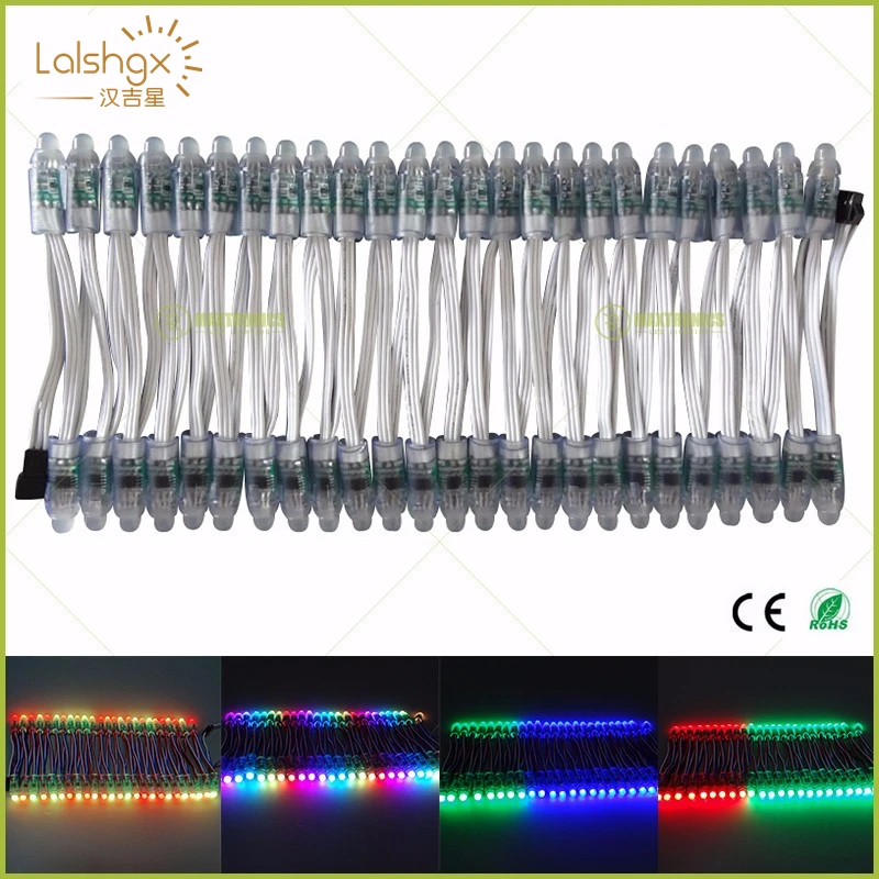 100 шт. DC5V/DC12V белый провод 12 мм WS2811 IC RGB светодиодный модуль цифровой полный цвет 3pin