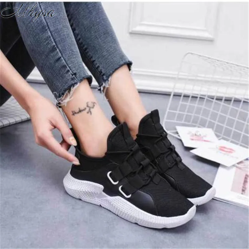 

Mhysa 2019 new spring and summer autumn breathable and comfortable mesh small white shoes wild thick-soled sports shoes Z140