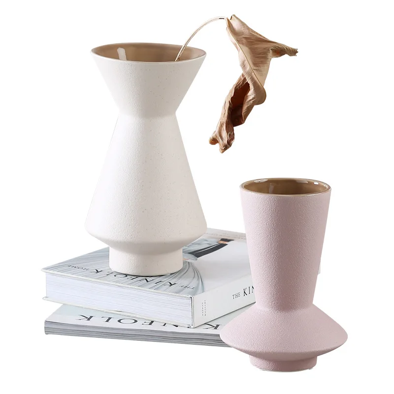 

Nordic Wind Simple Vases Colored Ceramic Vase New House Decoration Pink Molandi Flower Ware Crafts Gifts Dropshipping