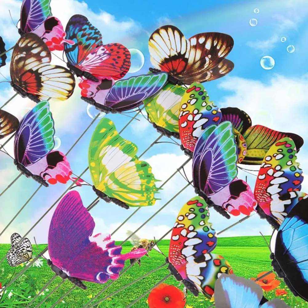 20 шт. милые популярные красочные 3D бабочки садовый орнамент цветочный горшок украшение для дома сад бабочки садовые украшения