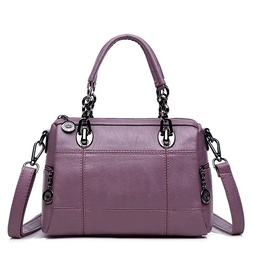 Для женщин PU сумки дамы небольшой Tote курьерские сумки Известный Мода корейской версии Сумка Высокое качество женские популярные - Цвет: Фиолетовый