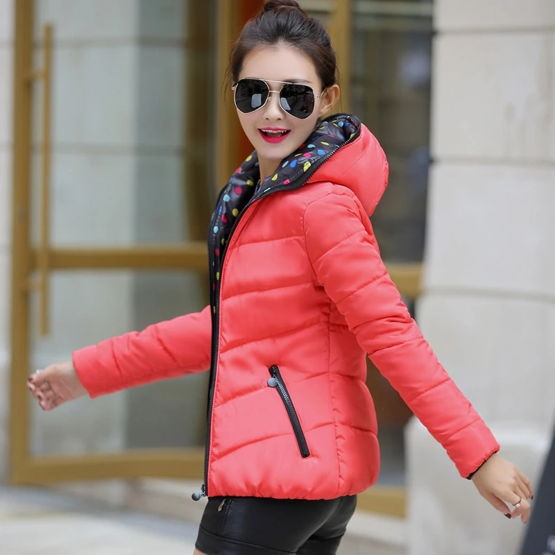 Winter Jacket women 2018 Plus Size Womens Parkas Thicken Outerwear solid hooded Coats Short Female Slim Cotton padded basic tops