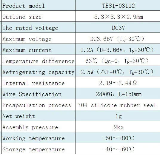 8,3*8,3 мм Термоэлектрический охладитель Пельтье TES1-03112 Малый Пельтье Elemente модуль радиатор в виде пластины модуль 3V1A холодильное оборудование