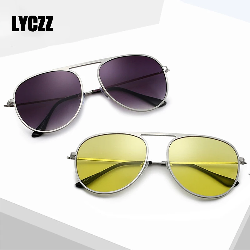 YLCZZ авиации солнцезащитные очки, прозрачные линзы UV400 защиты солнцезащитные очки Для мужчин женские солнцезащитные очки океан объектива