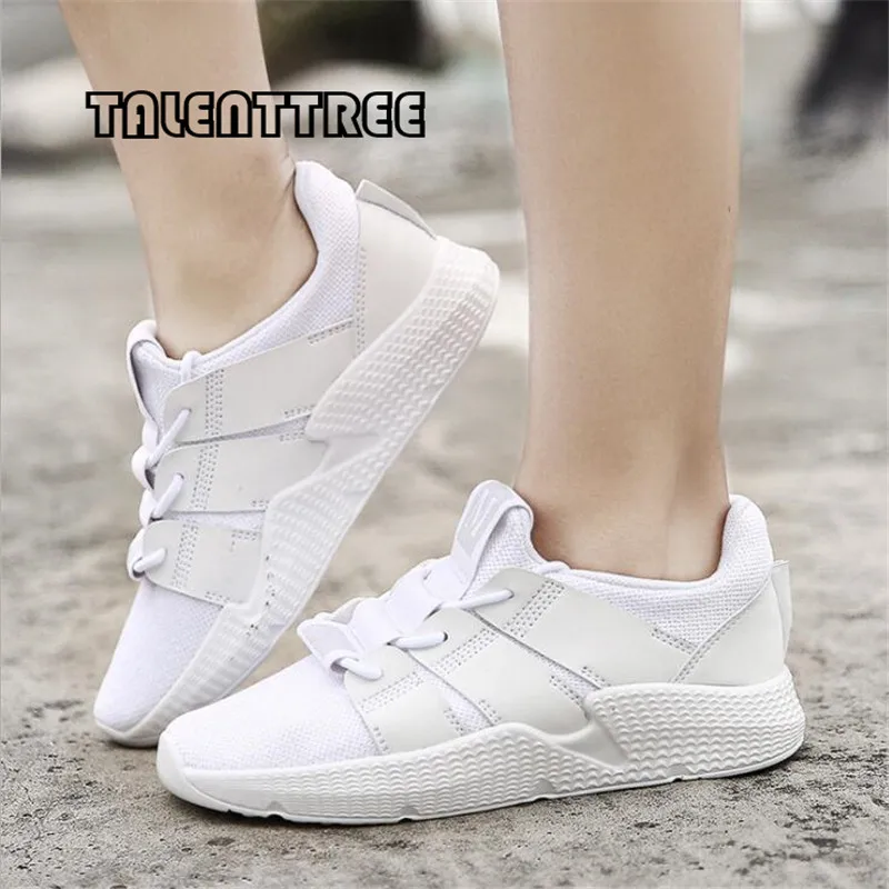 

New Spring Fashion Lady Casual White Shoes Women Sneaker Black Leisure Thick Soled Shoes Flats Cross-tied Lace Up Soft Zapatos