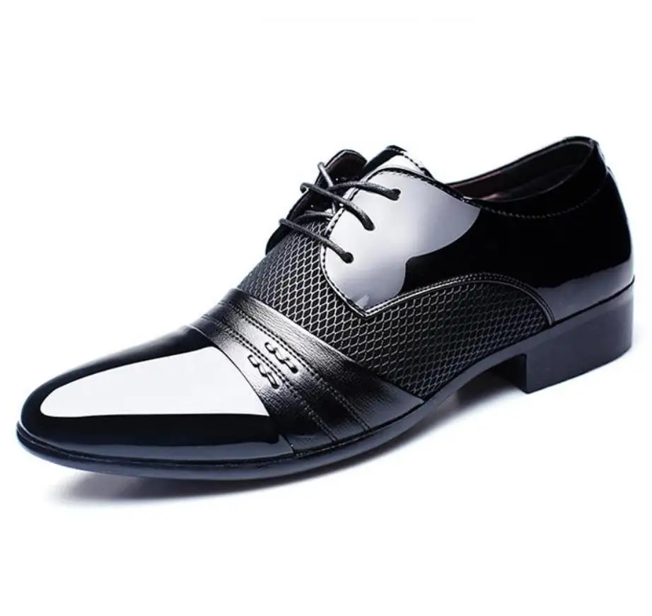 

Men's Dress Shoes Fashion Leather Men Business Flat Shoes Black Brown Breathable Men Formal Office Working Shoes Big Size 38-48