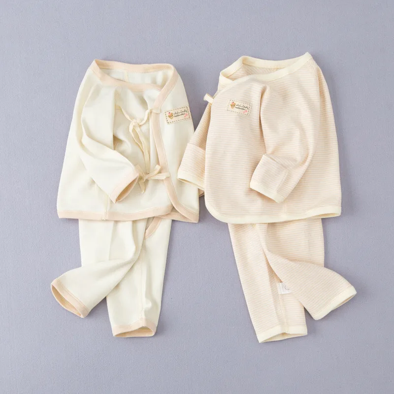 Gift Giving Organic Baby Boy Girl Clothes Cotton Belt Solid Clothing Sets Soft Warm Top Pants Outfits for Pajamas Spring Autumn 