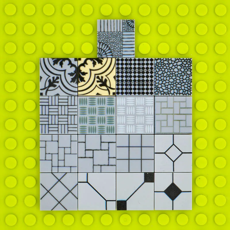 

10PCs/Lot Custom Printed Brick Tiles Decorated Detailed Block Floor wall 2*2 MOC City Creator Construction Building Toys