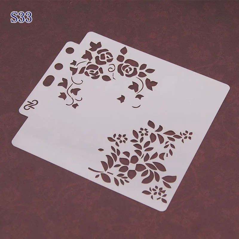 

5pcs Flower corner Layering Stencils Drawing Color Spray stencil DIY Scrapbook photo album Decorative Embossing DIY card craft